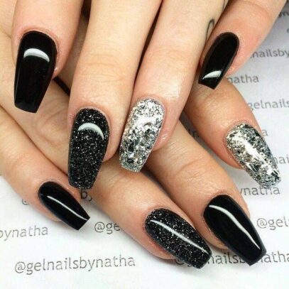 Prom Nails Acrylic Black
