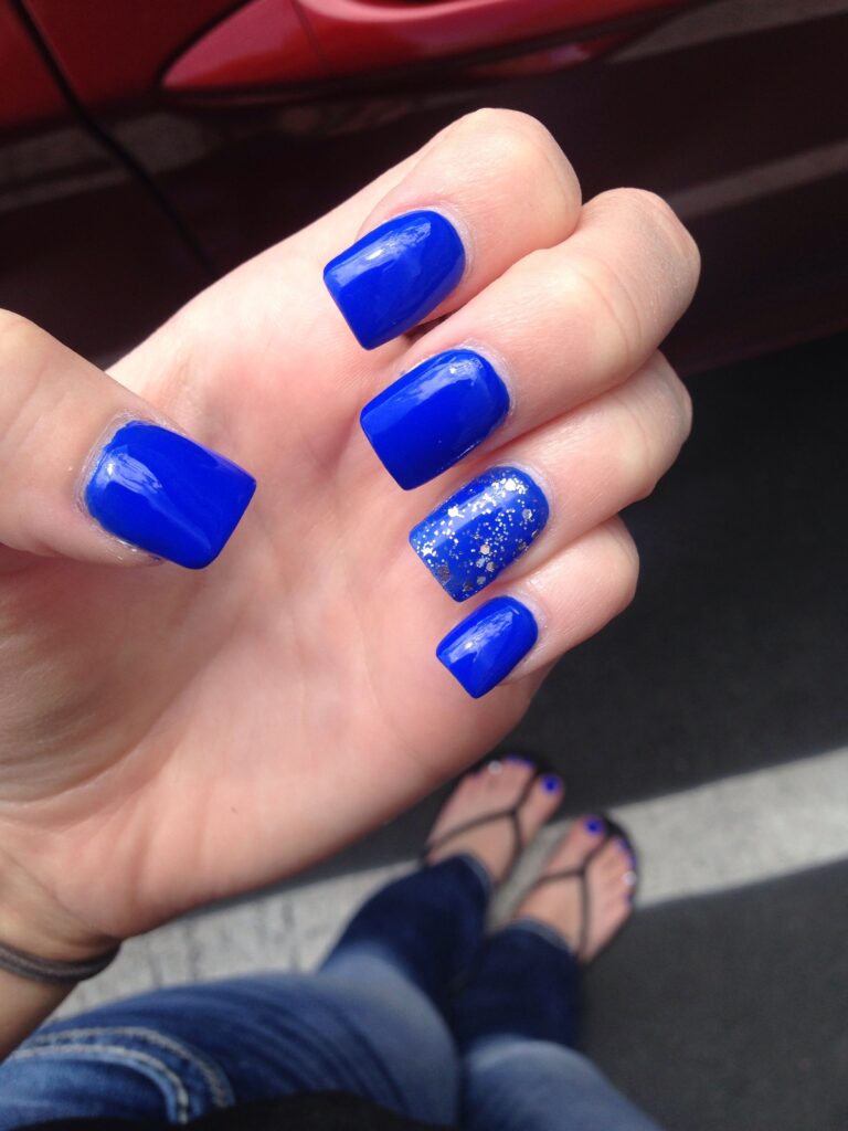 Prom Nails Acrylic Blue