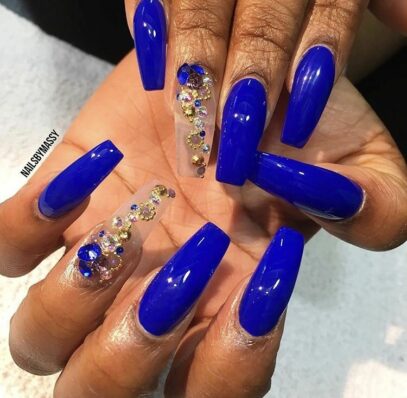 Prom Nails Acrylic Blue