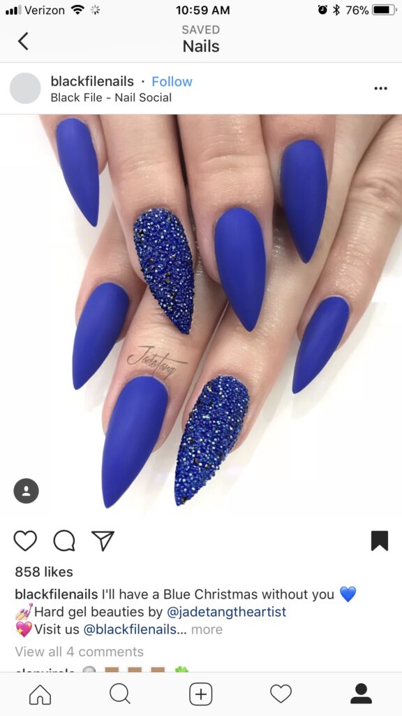 Prom Nails Acrylic Blue