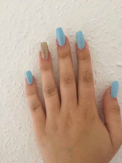 Prom Nails Acrylic Blue