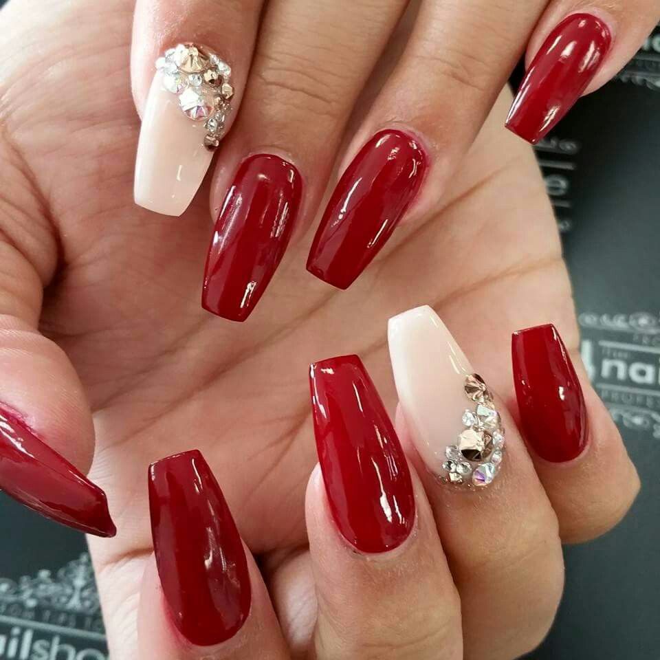 Prom Nails Acrylic Red