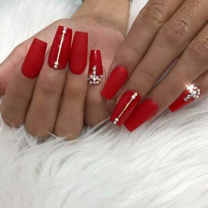 Prom Nails Acrylic Red