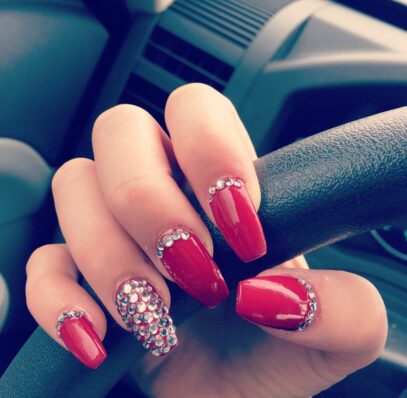 Prom Nails Acrylic Red