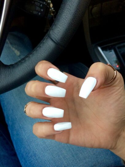 Prom Nails Acrylic White