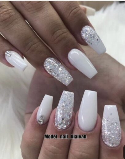Prom Nails Acrylic White