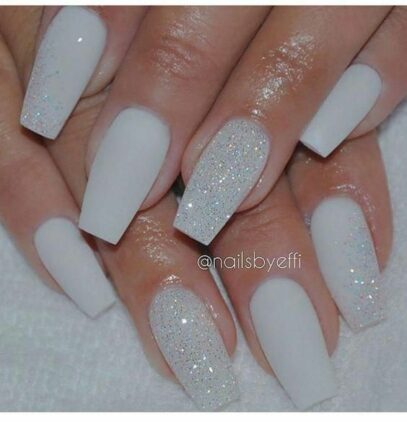 Prom Nails Acrylic White