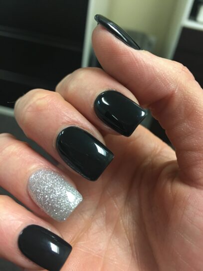 Prom Nails Black And Silver
