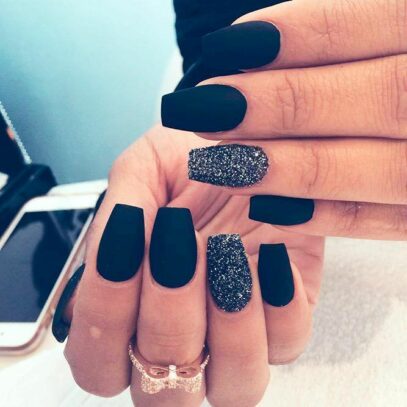 Prom Nails For Black Dress