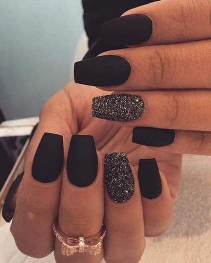 Prom Nails For Black Dress