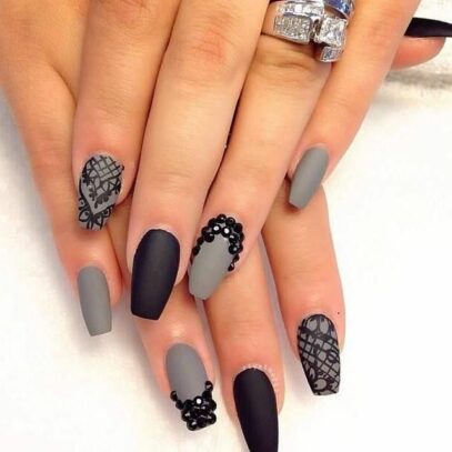 Prom Nails For Black Dress
