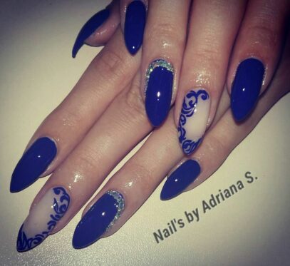 Prom Nails For Blue Dress