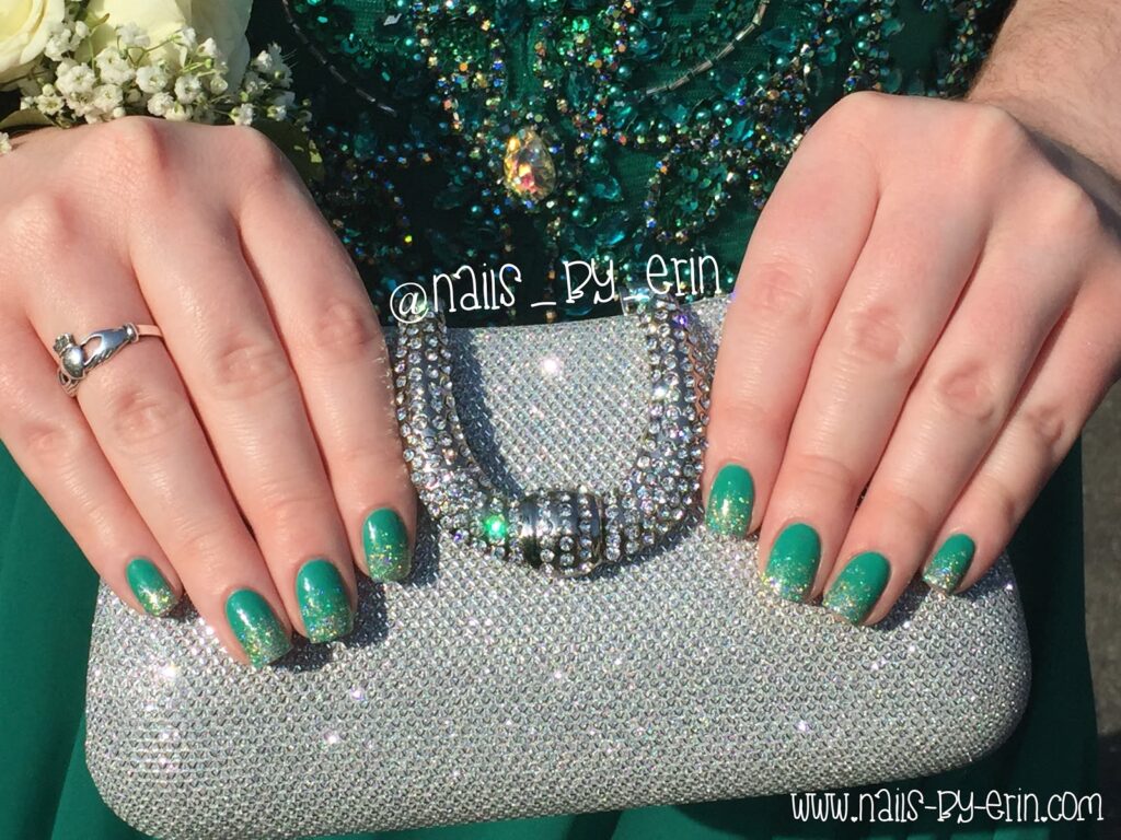 Prom Nails For Green Dress