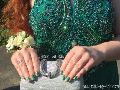 Prom Nails For Green Dress