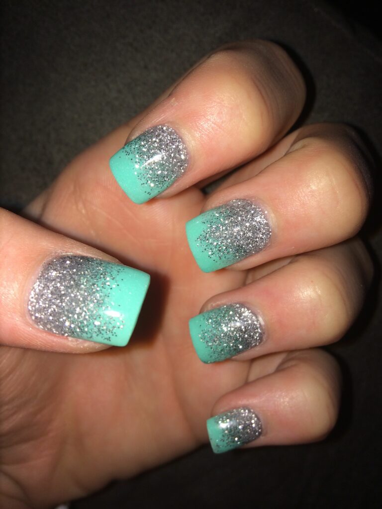 Prom Nails For Green Dress