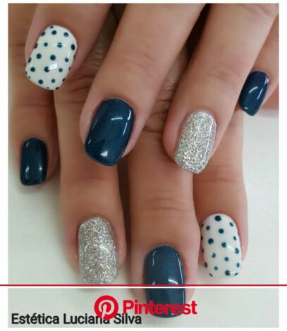Prom Nails For Navy Blue Dress
