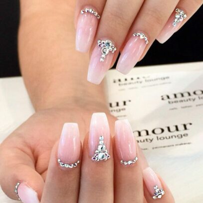 Prom Nails For Pink Dress