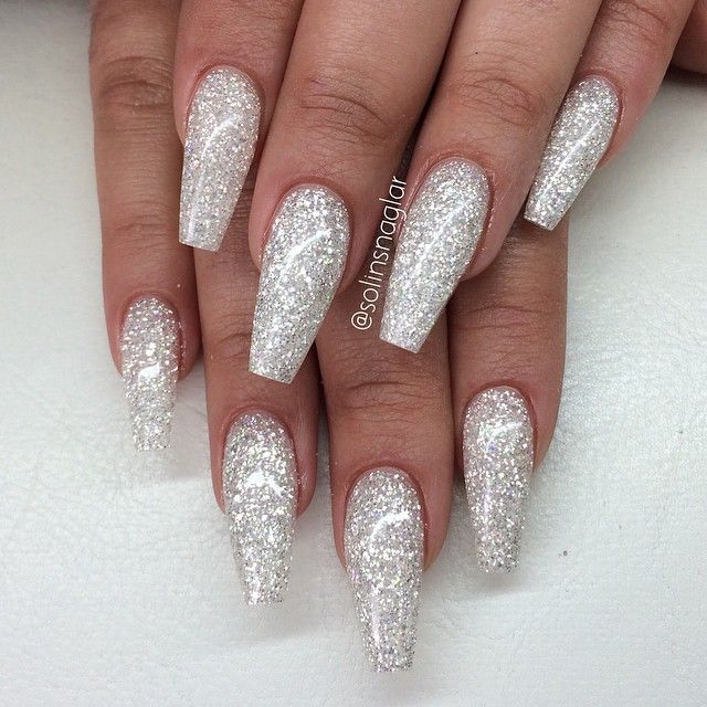 Prom Nails Silver