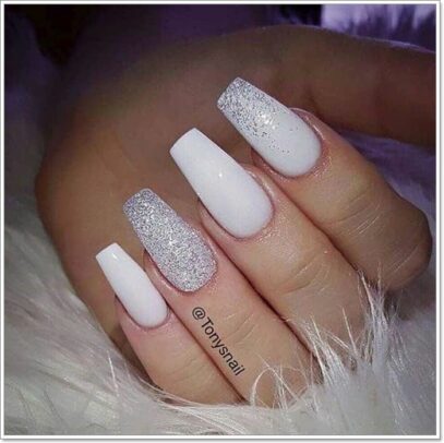 Prom Nails Silver