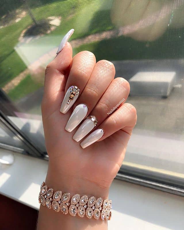 Prom Nails Silver