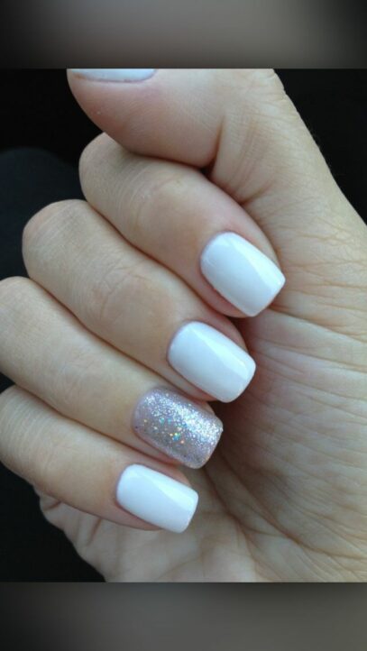 Prom Nails White And Silver