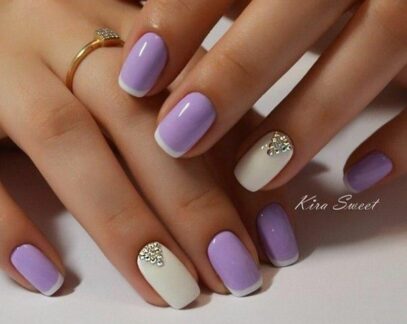 Purple And White Nails