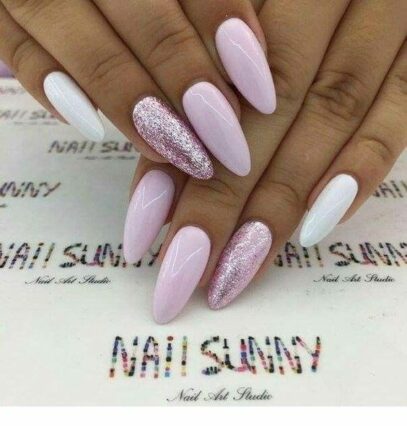 Purple And White Nails