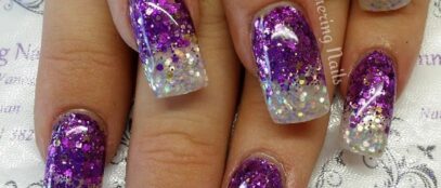 Purple Glitter Nails