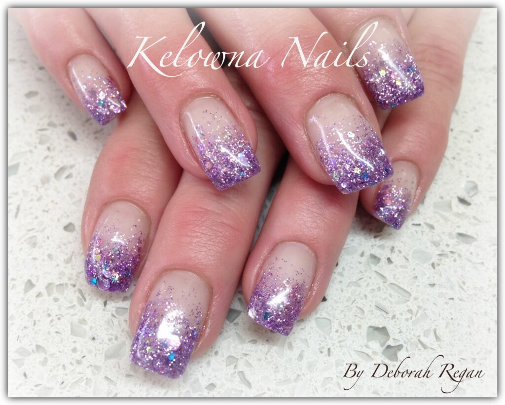Purple Glitter Nails