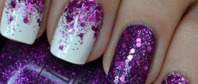 Purple Glitter Nails
