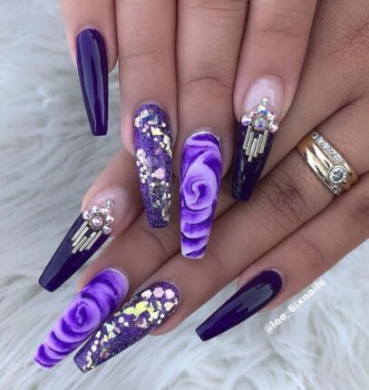 Purple Prom Nails