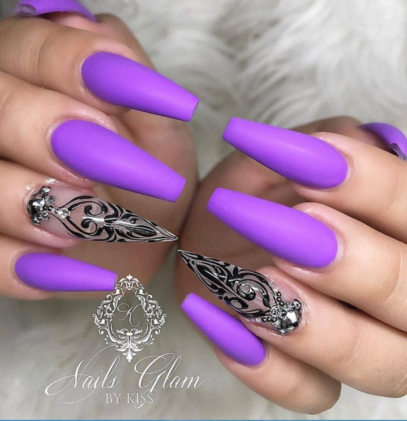 Purple Prom Nails