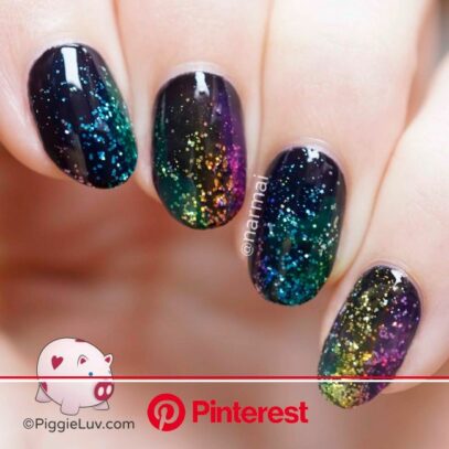 Rainbow Glitter Nails