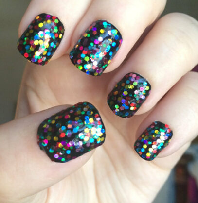 Rainbow Glitter Nails