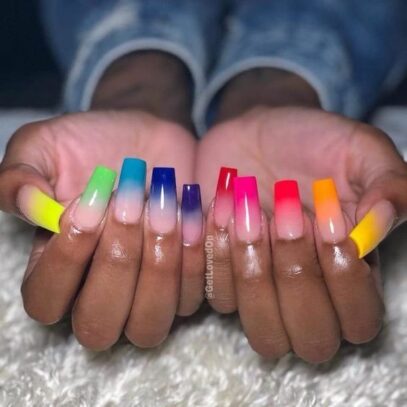 Rainbow Ombre Nails