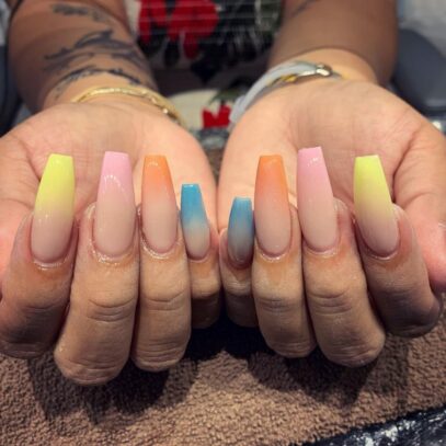 Rainbow Ombre Nails