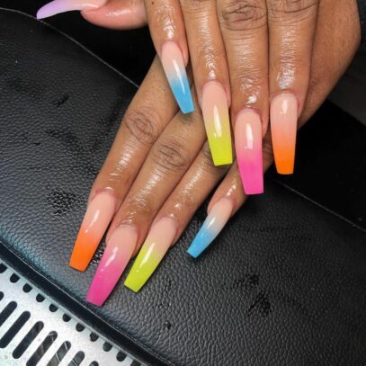Rainbow Ombre Nails