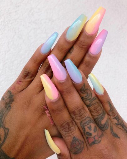 Rainbow Ombre Nails