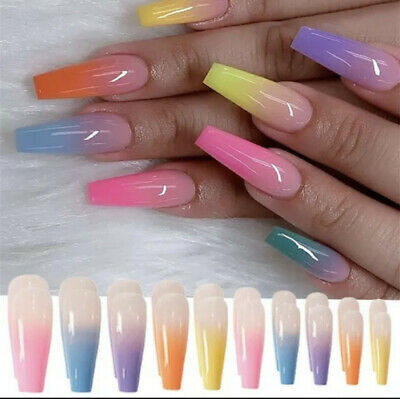 Rainbow Ombre Nails