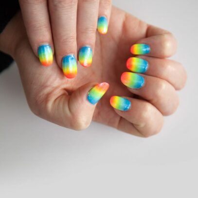 Rainbow Ombre Nails