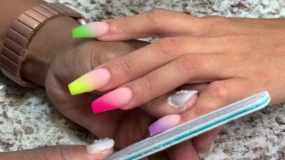 Rainbow Ombre Nails