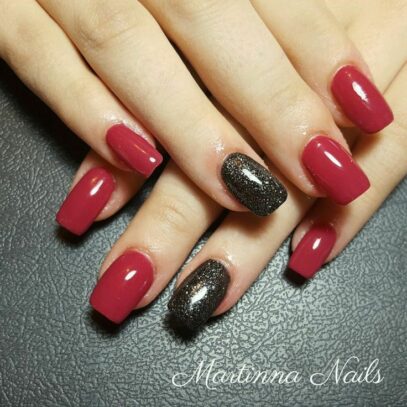 Red And Black Prom Nails