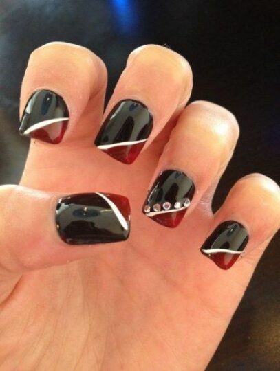 Red And Black Prom Nails