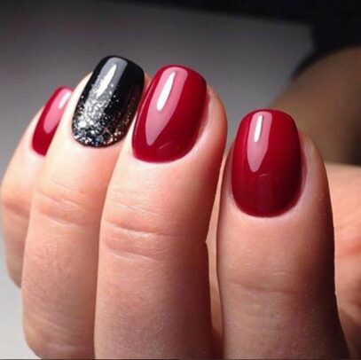 Red And Black Prom Nails