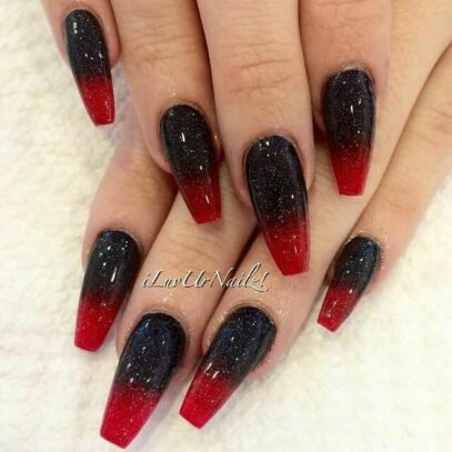 Red And Black Prom Nails