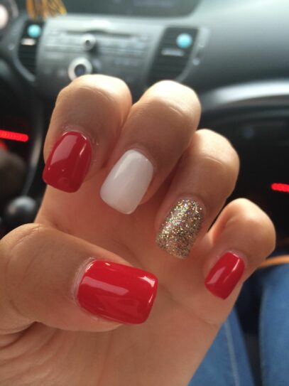Red And White Nails