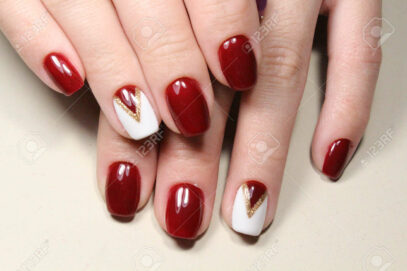Red And White Nails