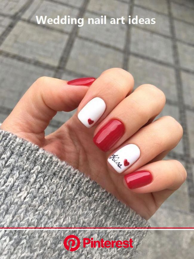 Red And White Nails