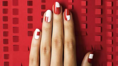 Red And White Nails