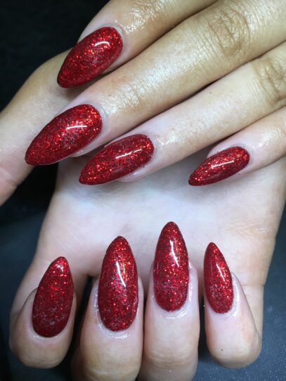 Red Glitter Nails